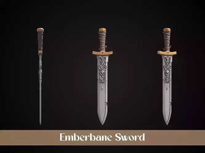 Stylized Crusader Sword - Emberbane