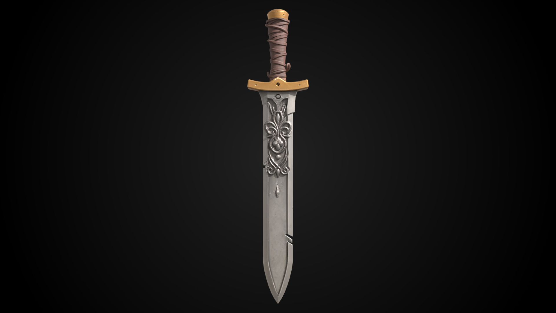 Stylized Sword - Crusader Blade - Emberbane - Game Ready 3D model_6