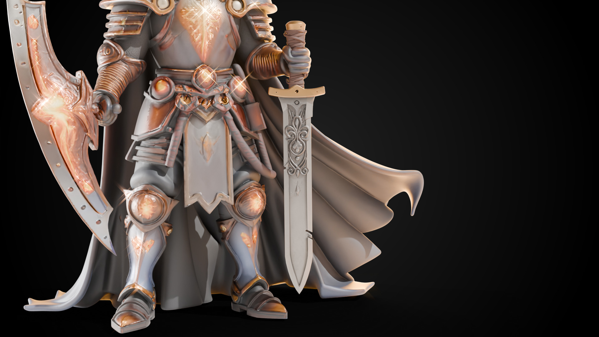 Stylized Sword - Crusader Blade - Emberbane - Game Ready 3D model_4