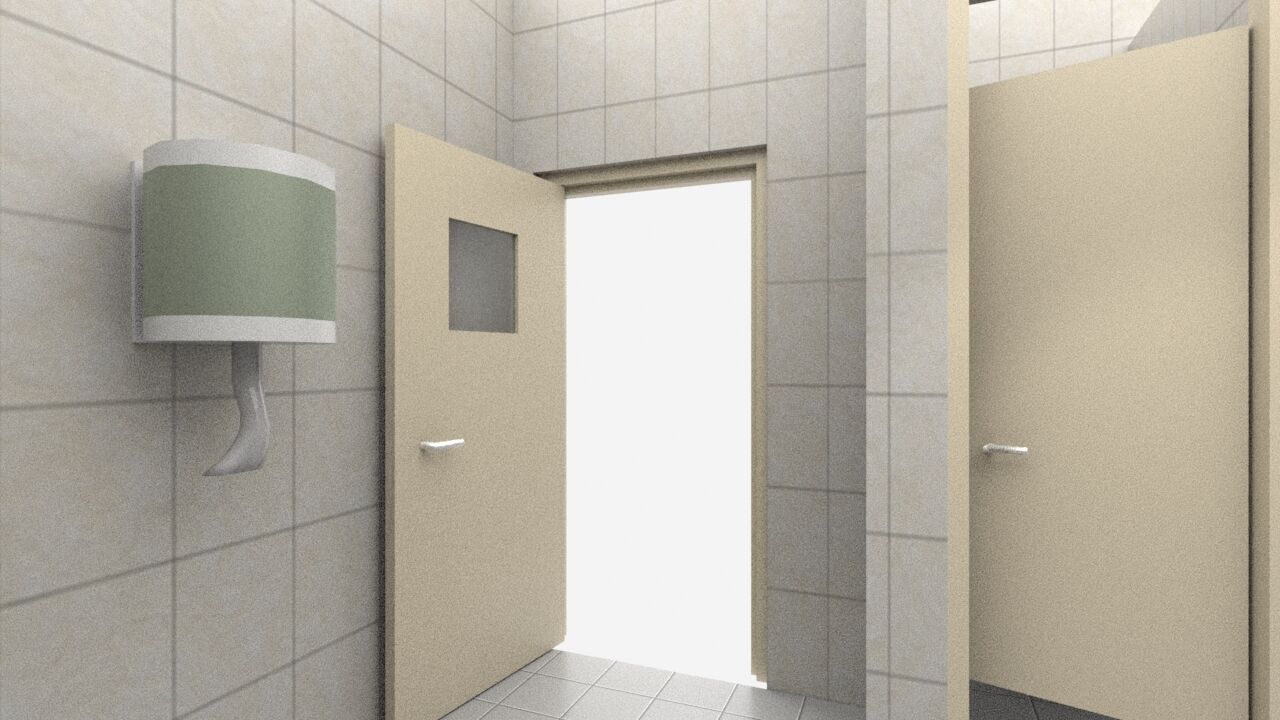 Modern Staff WC Restroom Low-poly 3D model_3