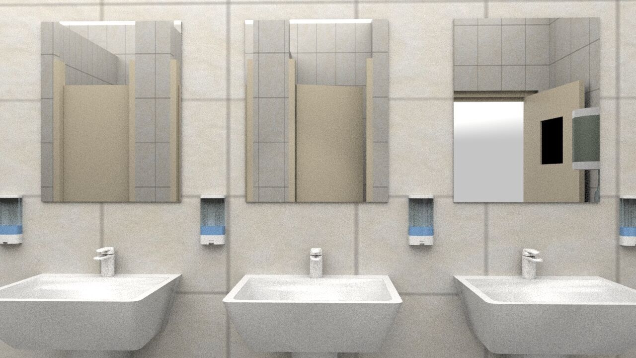 Modern Staff WC Restroom Low-poly 3D model_7