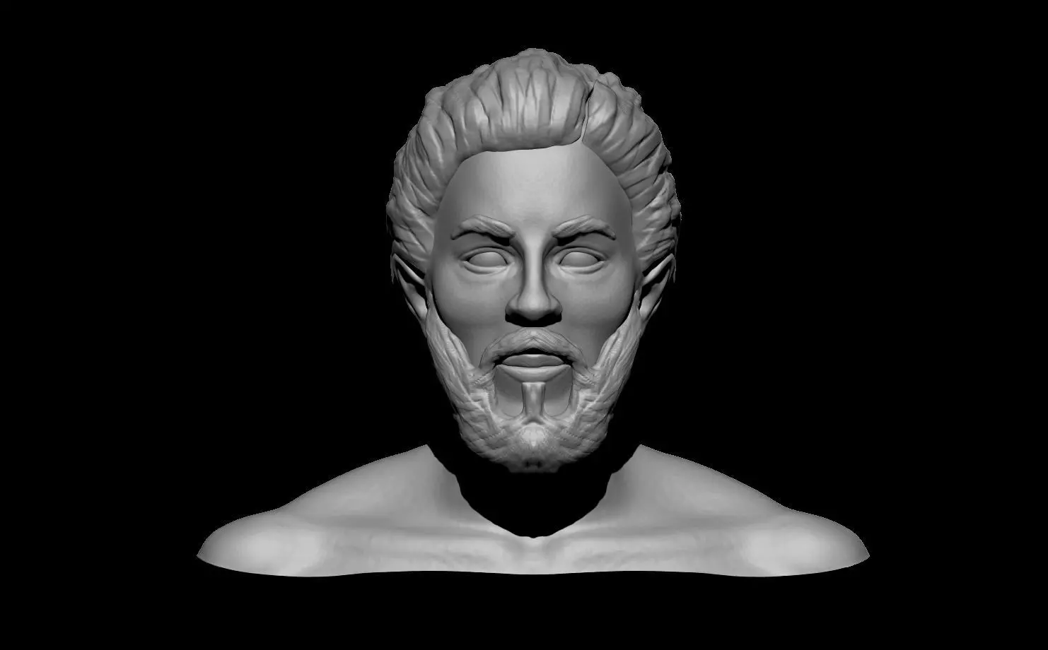 Sculpted Male Head Zbrush 3D model_0