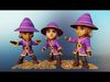 Mage Girl Animated Character UNREAL ENGINE Low-poly 3D model_1