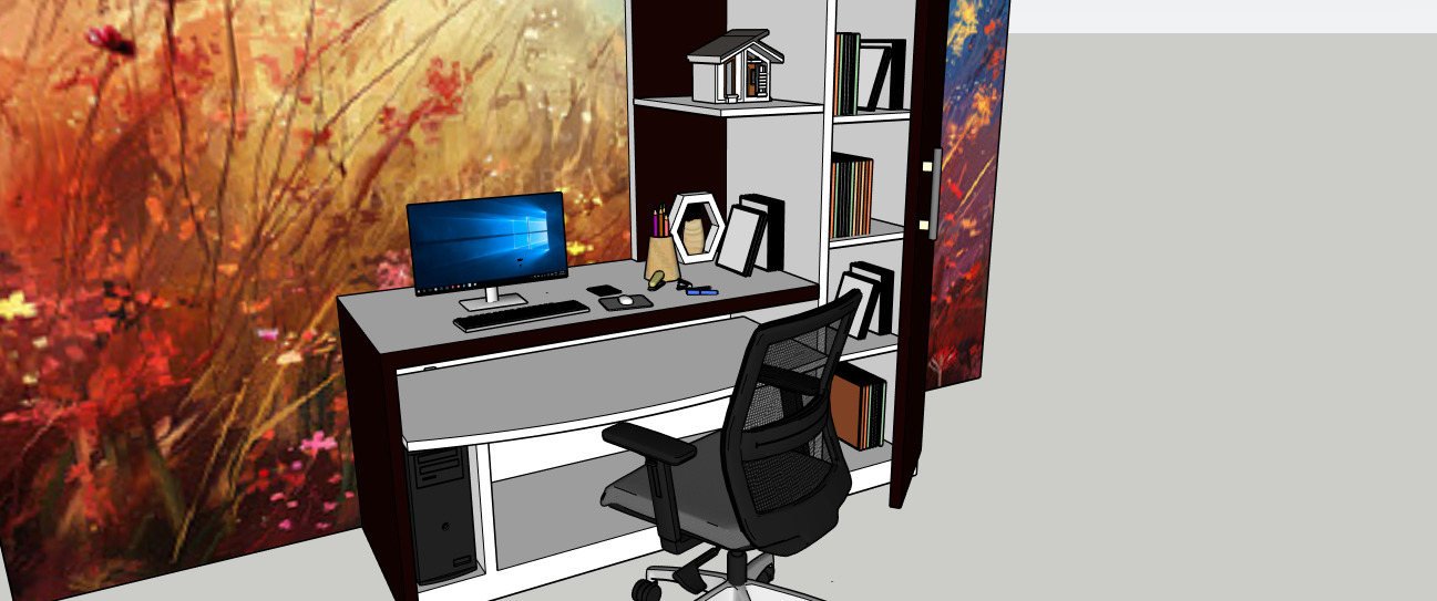 Modern Computer Table 3D Model  SketchUp Format 3D model_5