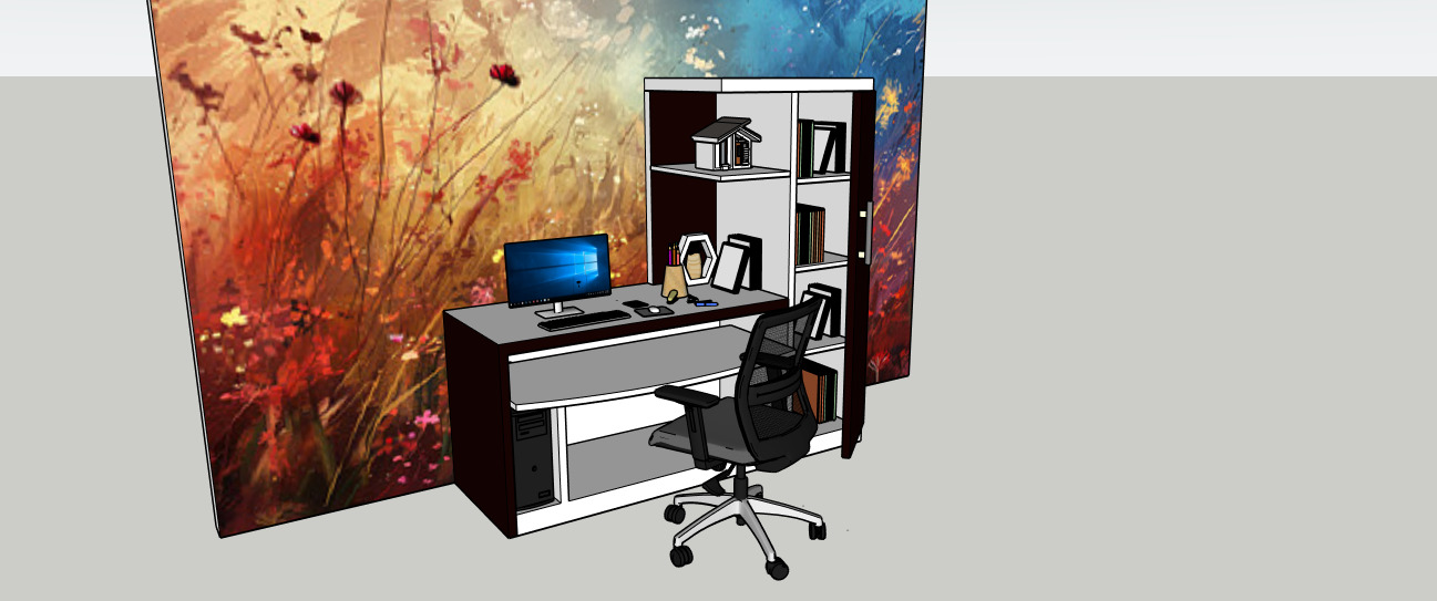 Modern Computer Table 3D Model  SketchUp Format 3D model_8