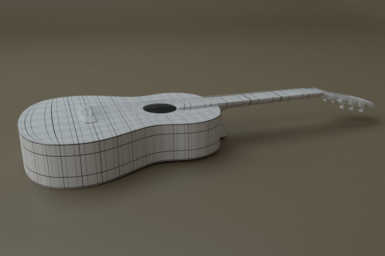 Acoustic Guitar 3D model_4