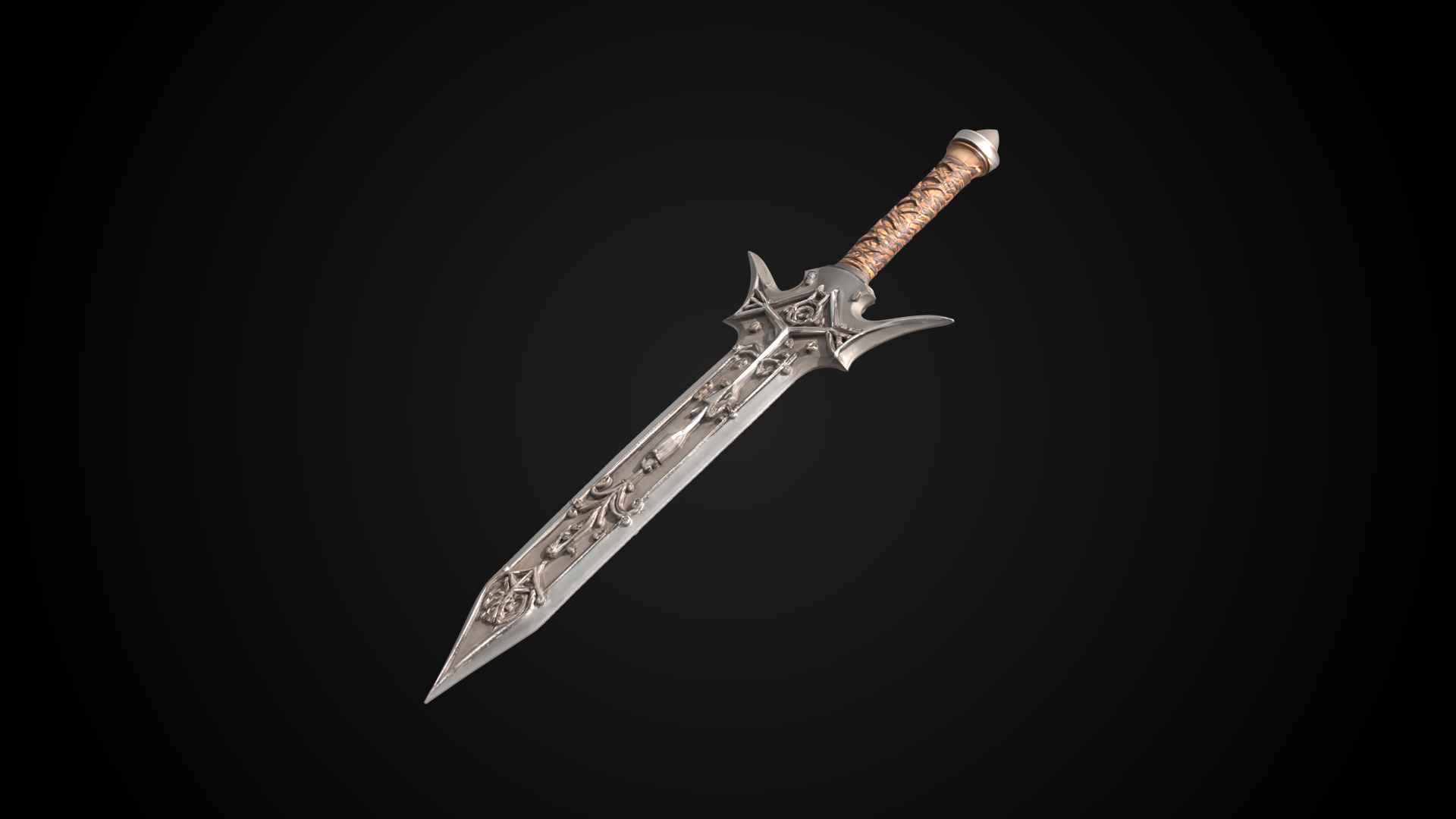 Stylized Sword - Crusader Blade Kings Judgment - Game Ready 3D model_7