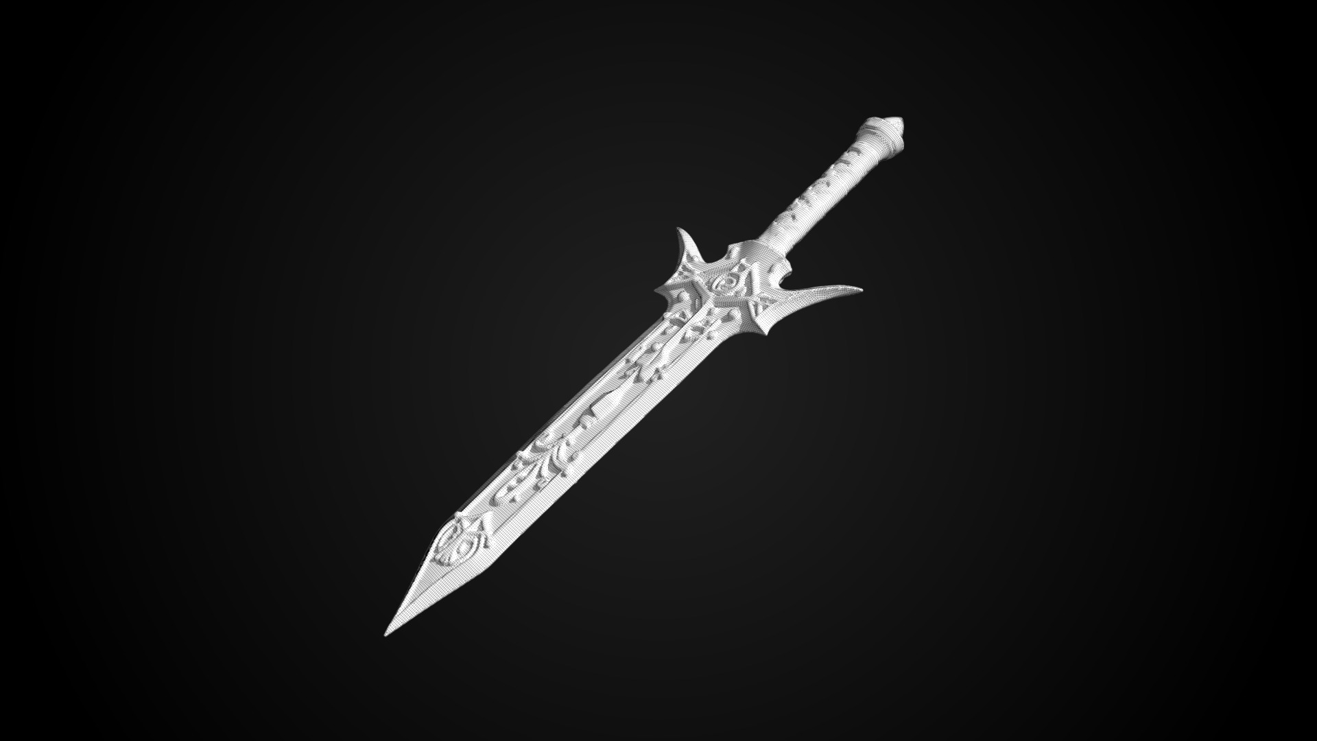 Stylized Sword - Crusader Blade Kings Judgment - Game Ready 3D model_12