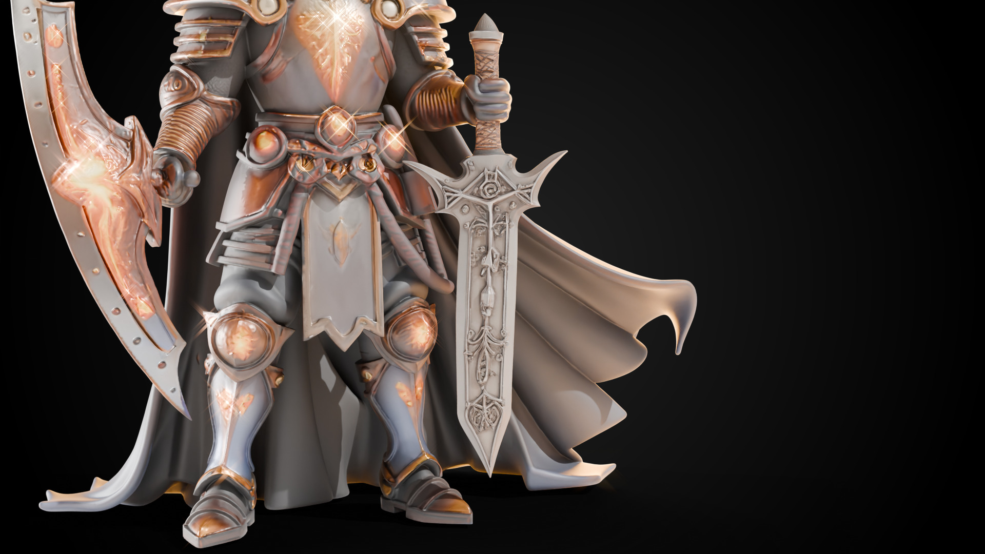 Stylized Sword - Crusader Blade Kings Judgment - Game Ready 3D model_4