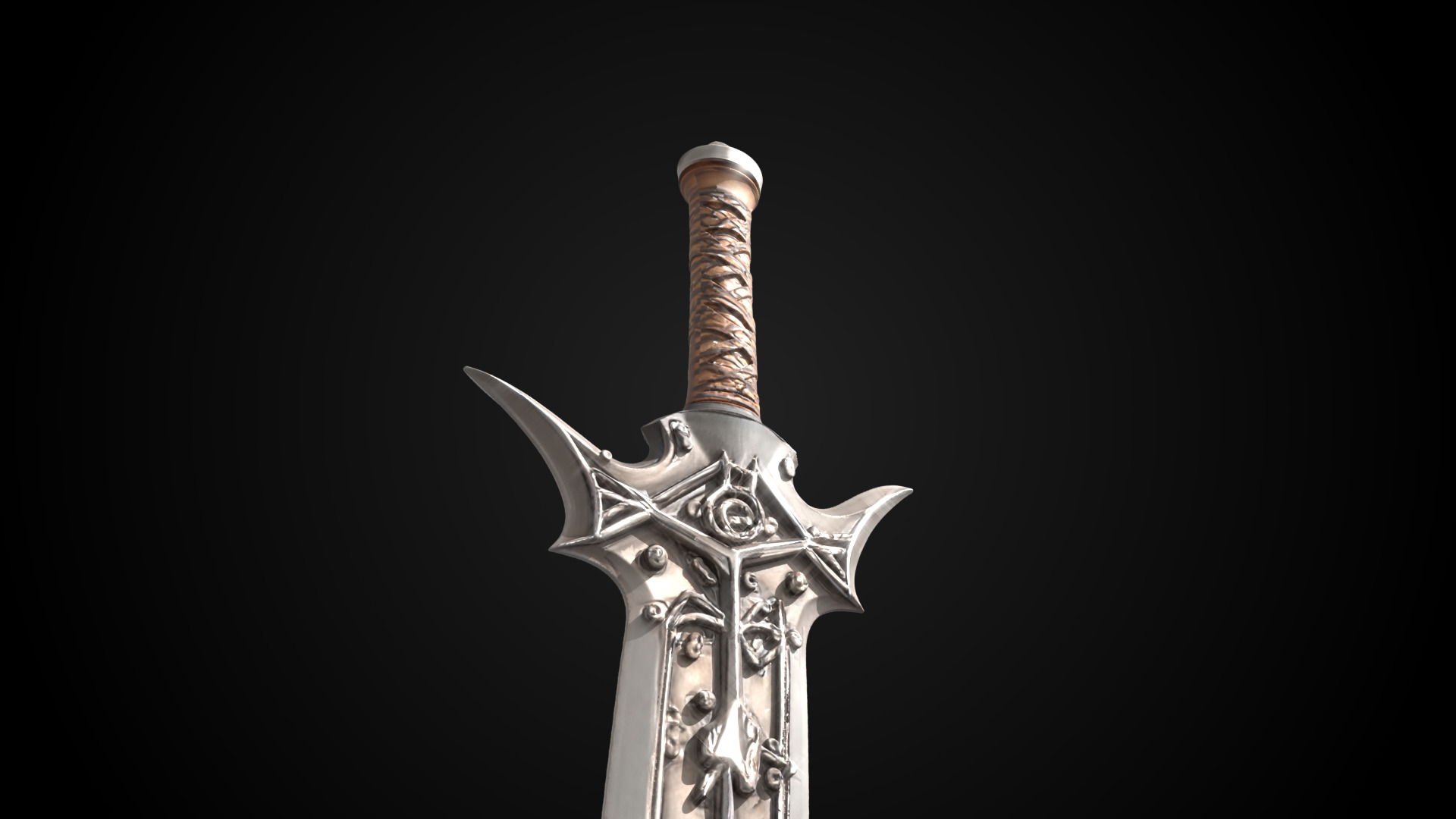 Stylized Sword - Crusader Blade Kings Judgment - Game Ready 3D model_9