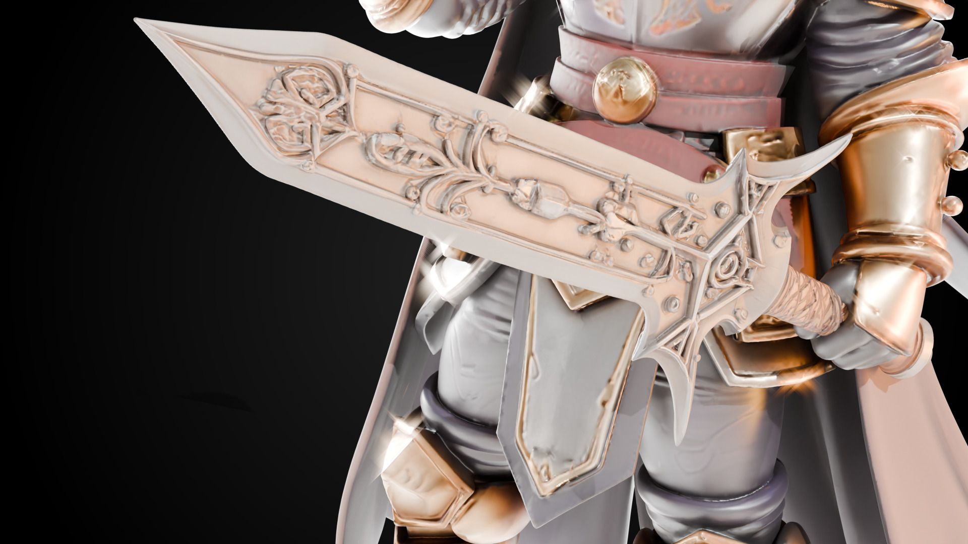 Stylized Sword - Crusader Blade Kings Judgment - Game Ready 3D model_3