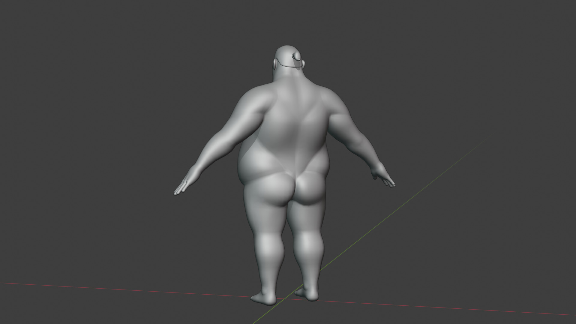 Stylized Sumo Guy Body Base Mesh Rigged with IK FK Switch Low-poly 3D model_16