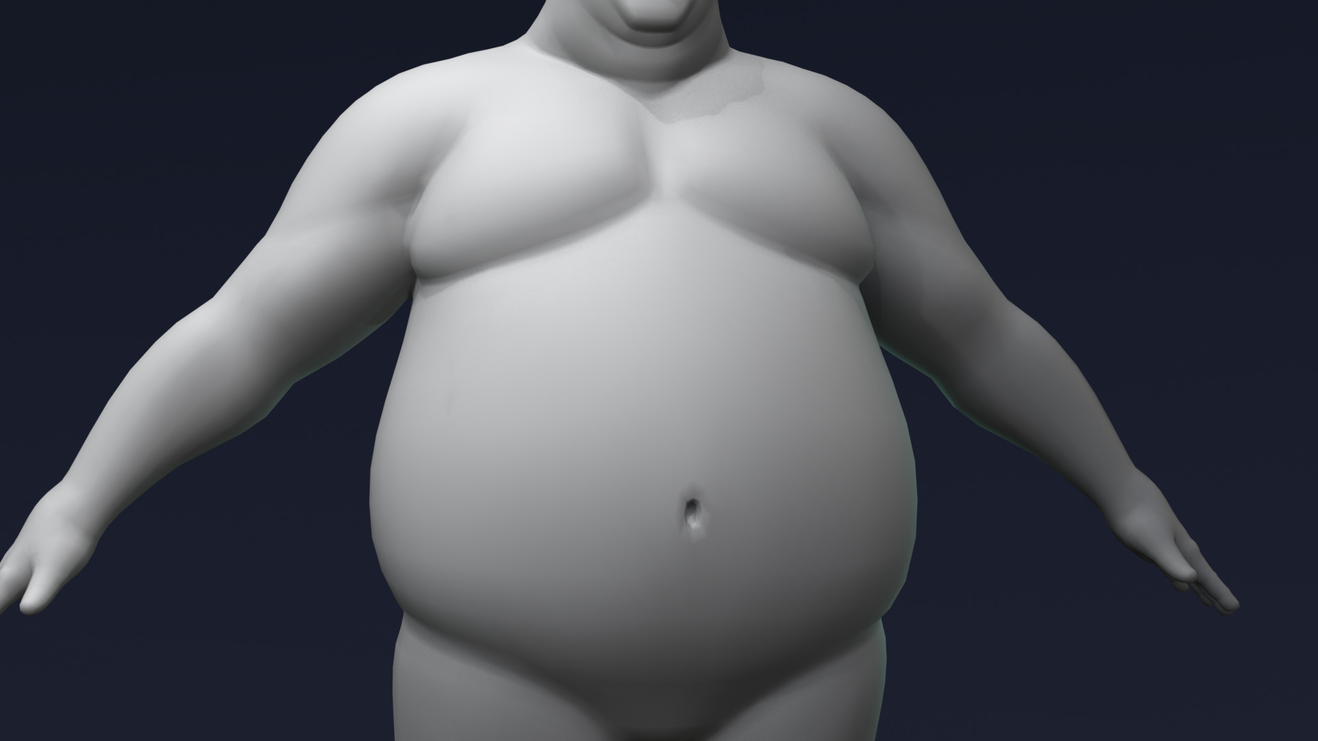 Stylized Sumo Guy Body Base Mesh Rigged with IK FK Switch Low-poly 3D model_12