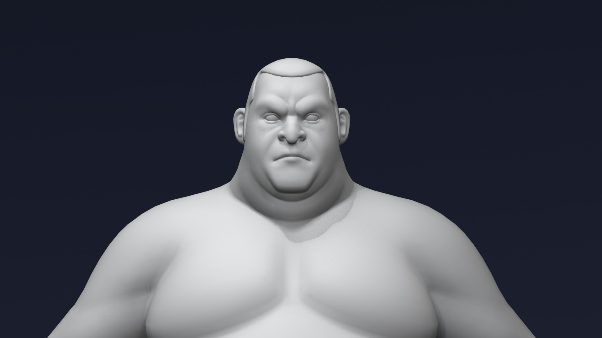 Stylized Sumo Guy Body Base Mesh Rigged with IK FK Switch Low-poly 3D model_8