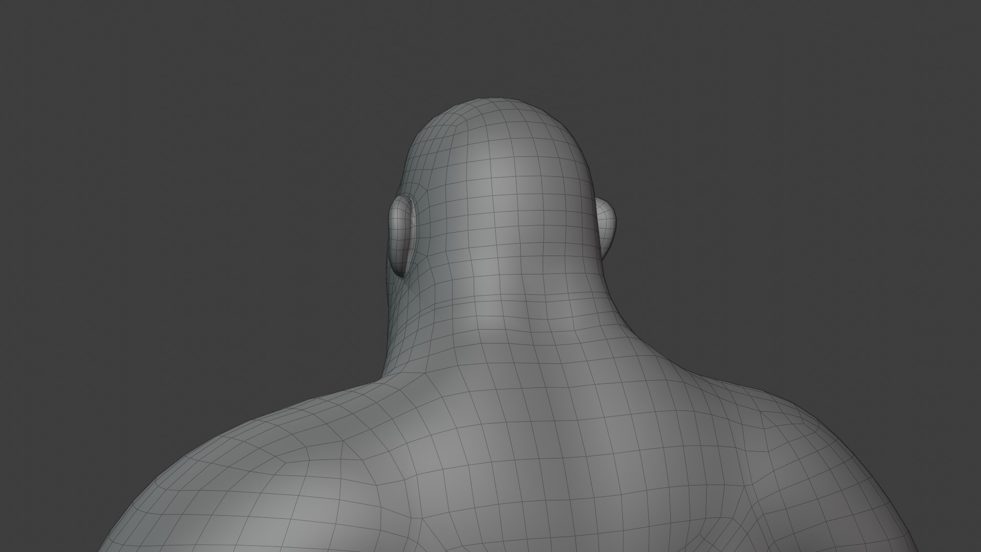 Stylized Sumo Guy Body Base Mesh Rigged with IK FK Switch Low-poly 3D model_22