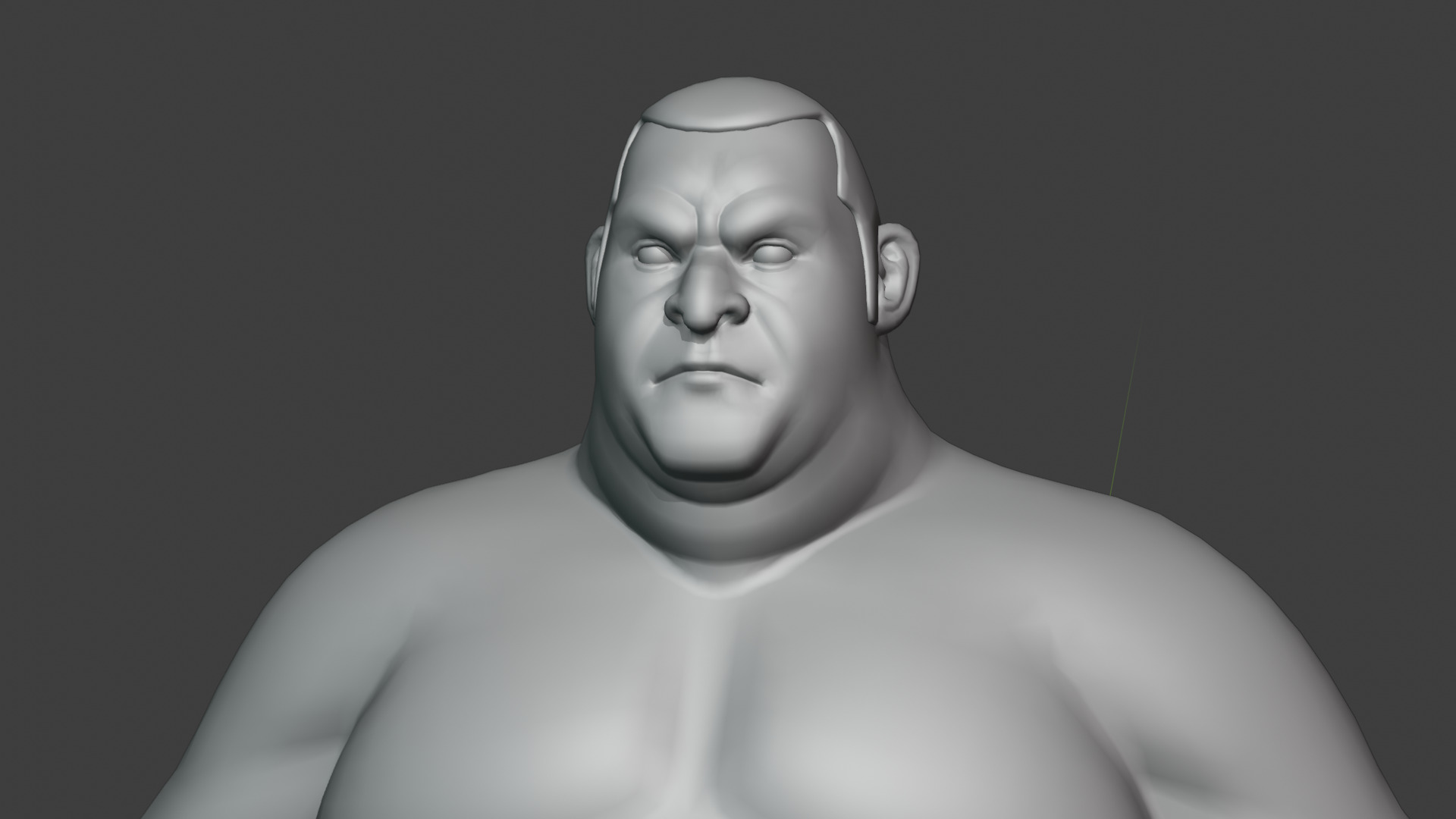 Stylized Sumo Guy Body Base Mesh Rigged with IK FK Switch Low-poly 3D model_17