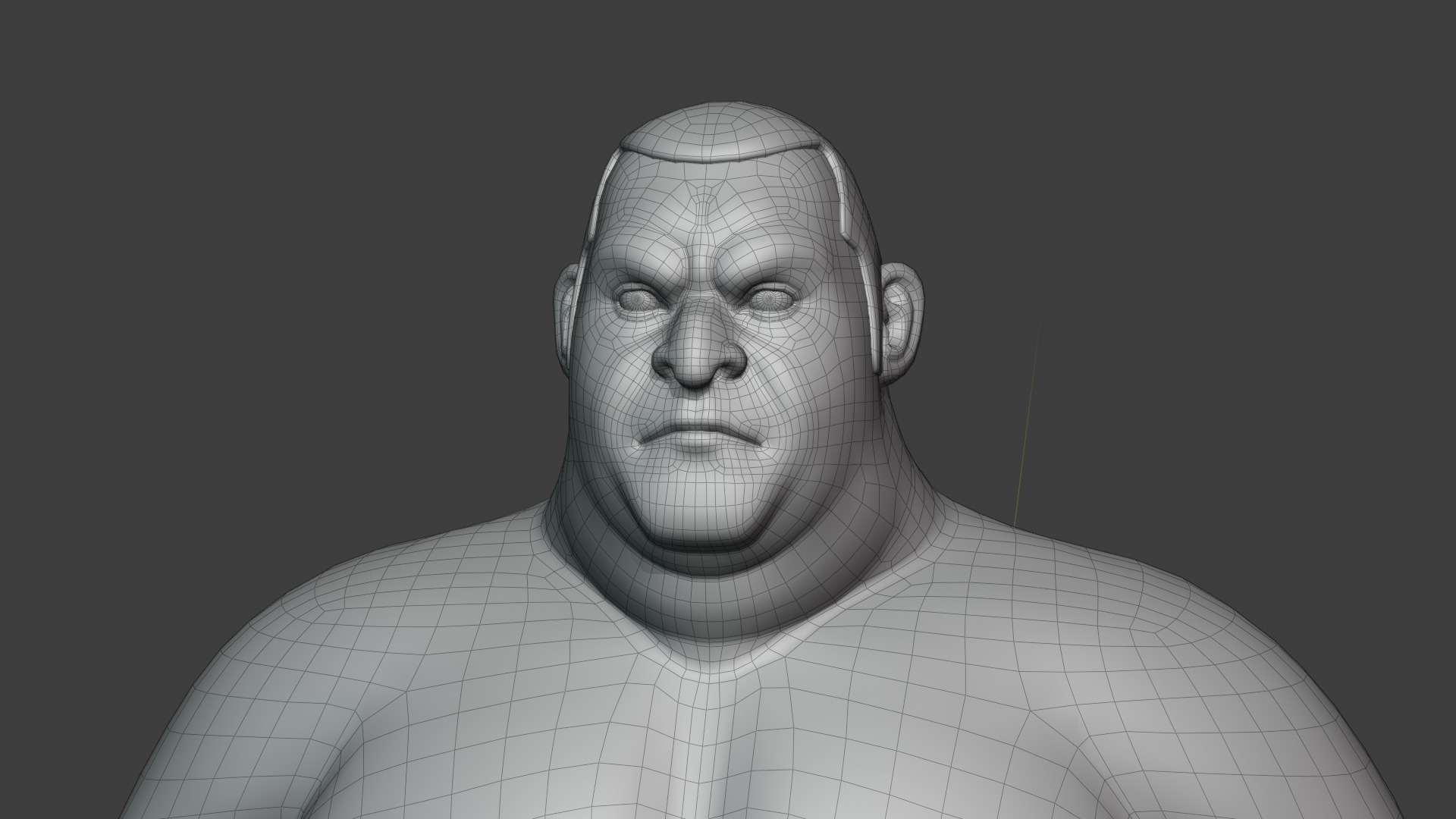 Stylized Sumo Guy Body Base Mesh Rigged with IK FK Switch Low-poly 3D model_20