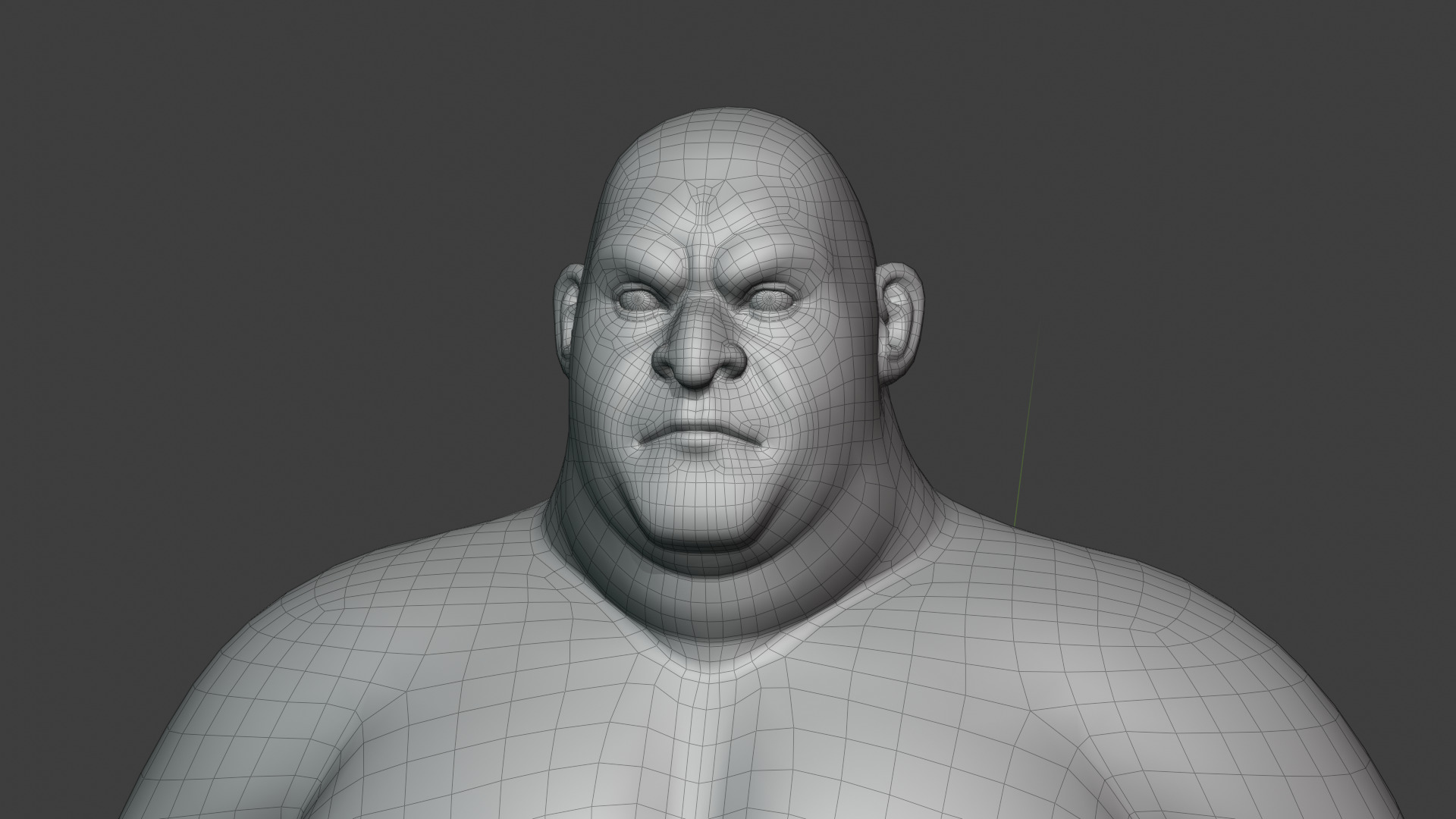 Stylized Sumo Guy Body Base Mesh Rigged with IK FK Switch Low-poly 3D model_21
