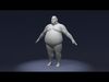 Stylized Sumo Guy Body Base Mesh Rigged with IK FK Switch Low-poly 3D model_2