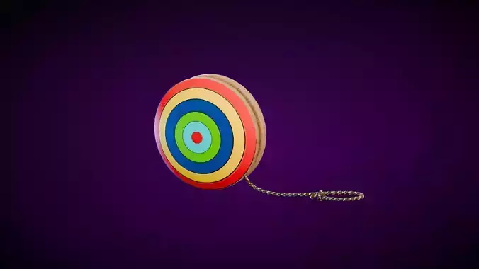 Wooden Yoyo Low-poly 3D model