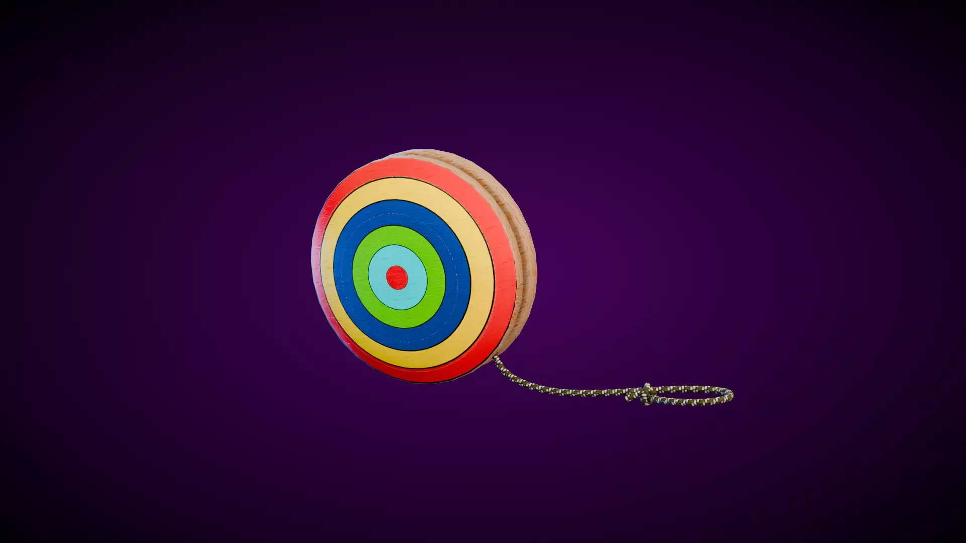 Wooden Yoyo Low-poly 3D model