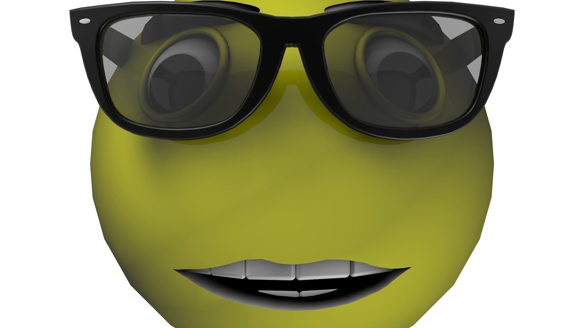 Smile emoji face with sunglasses Free 3D model_4