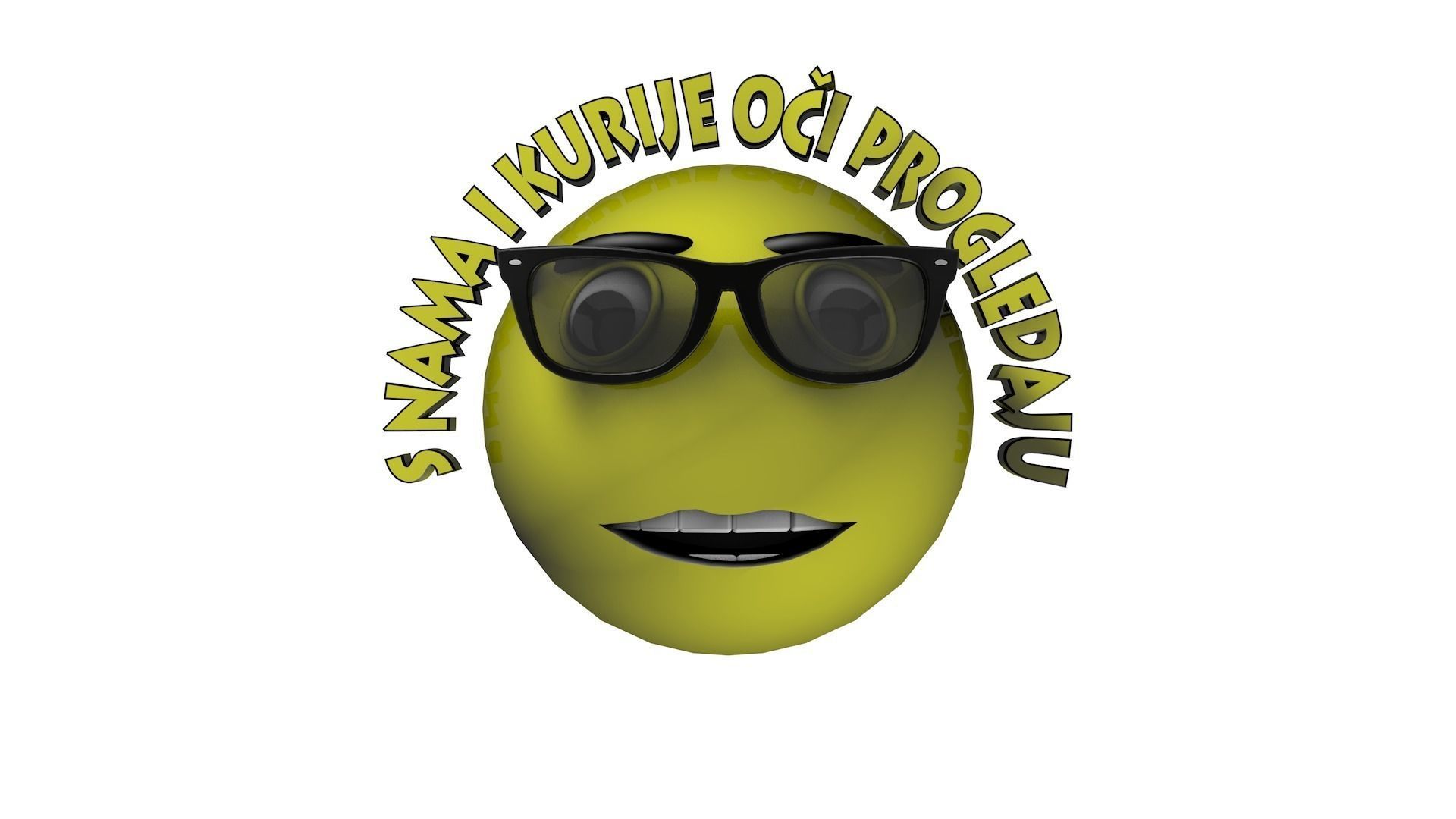 Smile emoji face with sunglasses Free 3D model_3
