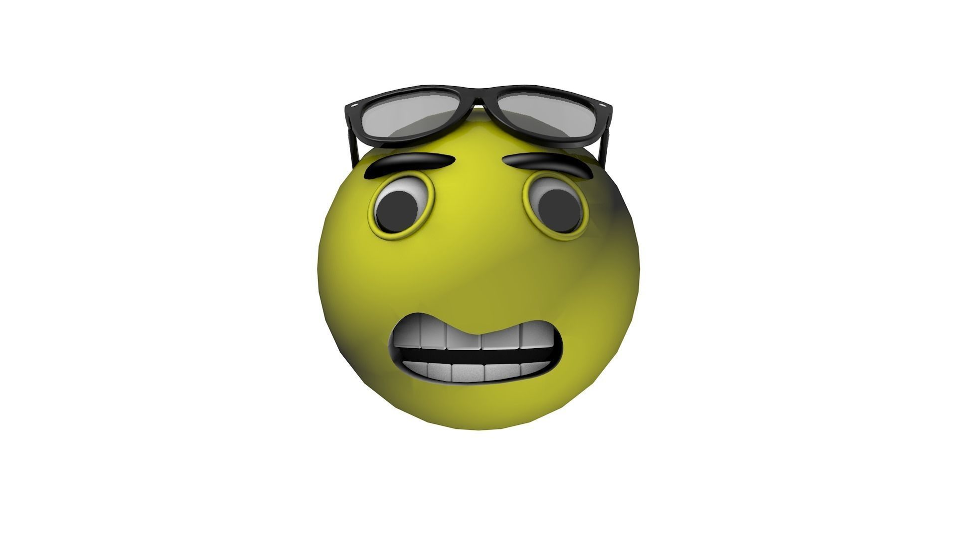 Smile emoji face with sunglasses Free 3D model_0