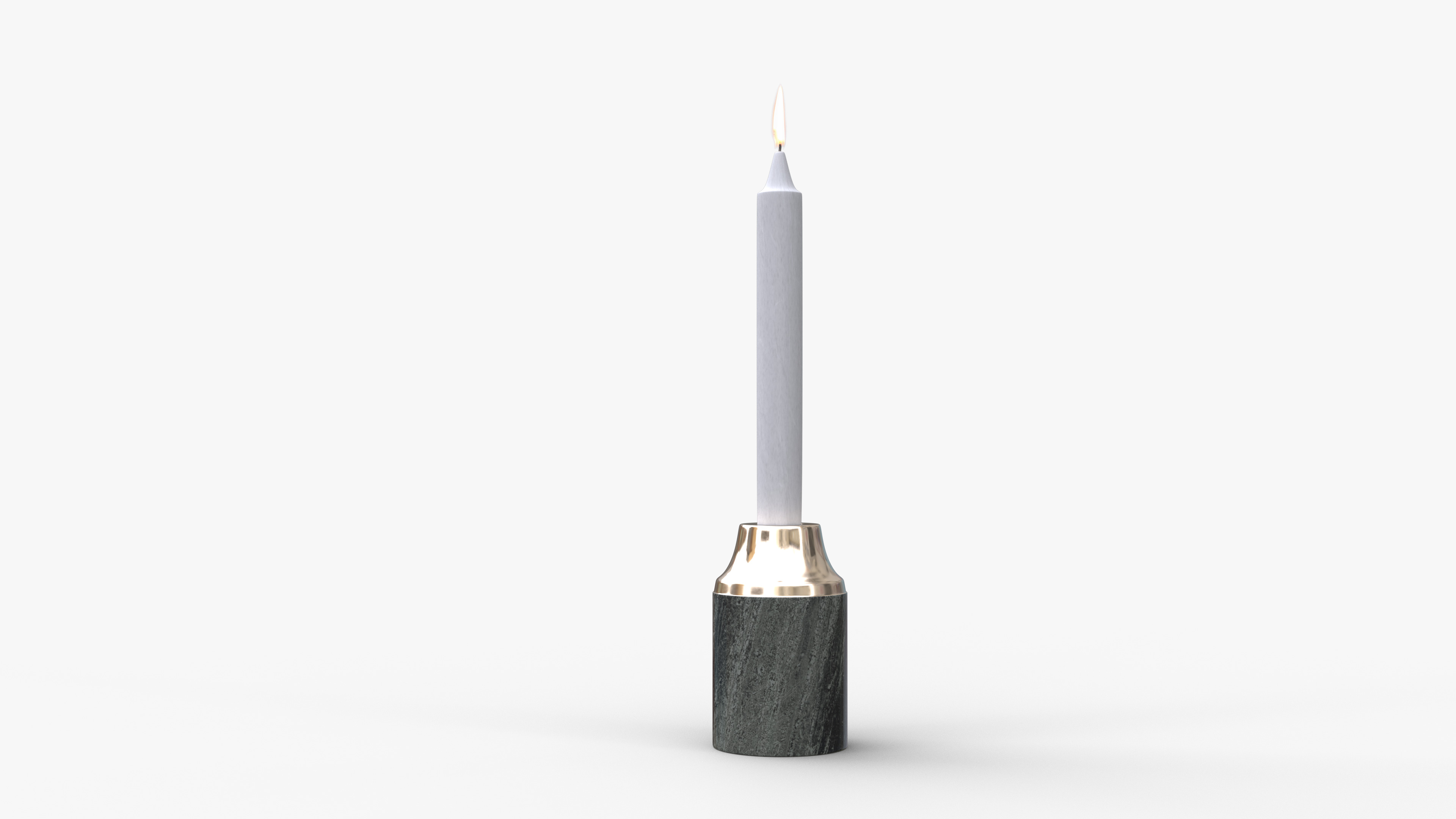 Low Marble Candleholder Low-poly 3D model_2