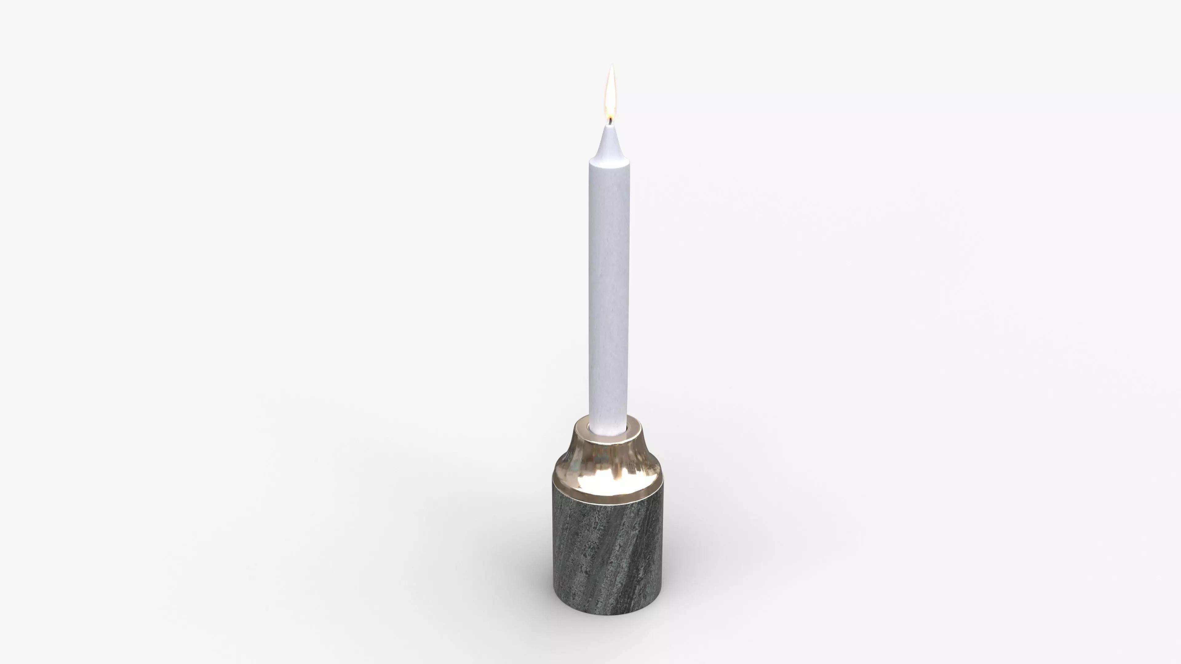 Low Marble Candleholder Low-poly 3D model_0