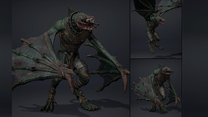 Venom Swordman Wing2 Low-poly 3D model