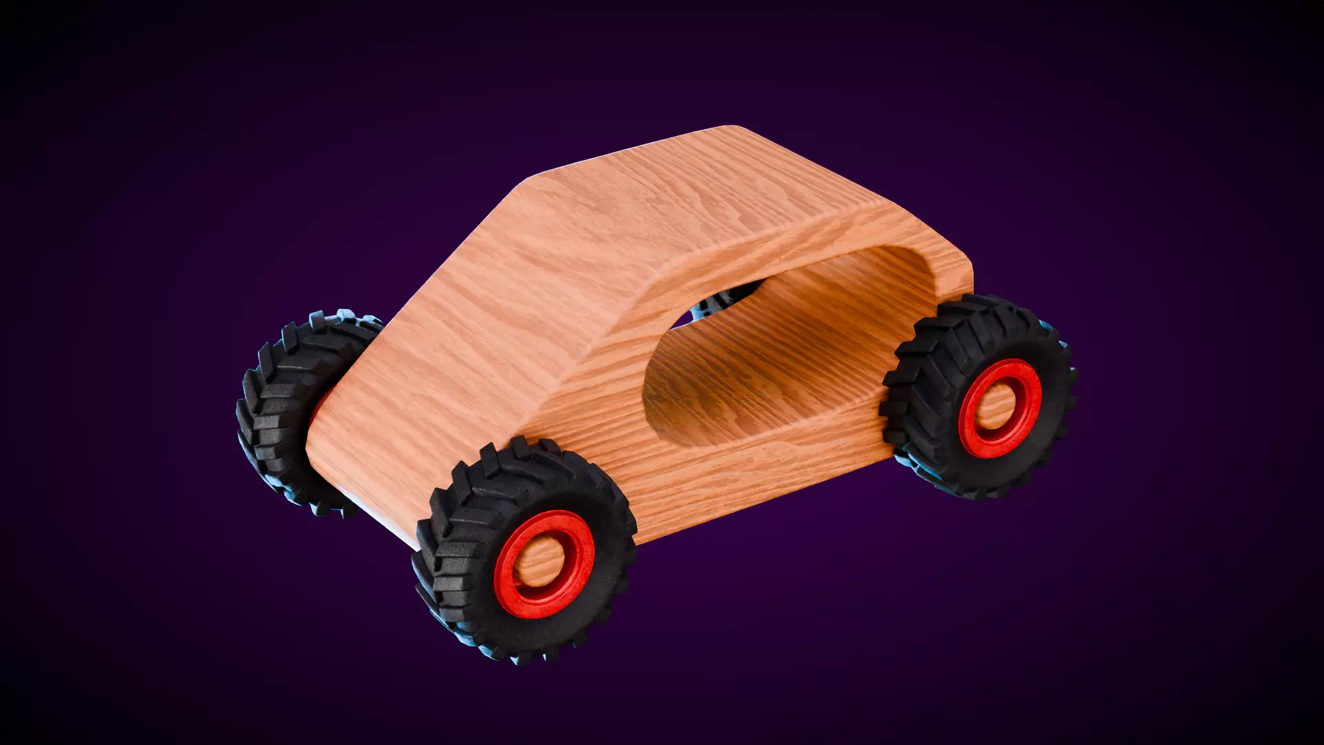 Wooden Van Low-poly 3D model