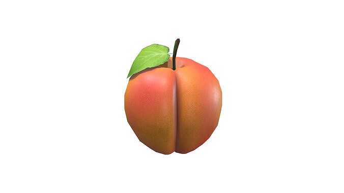 Apricots Low-poly 3D model 2