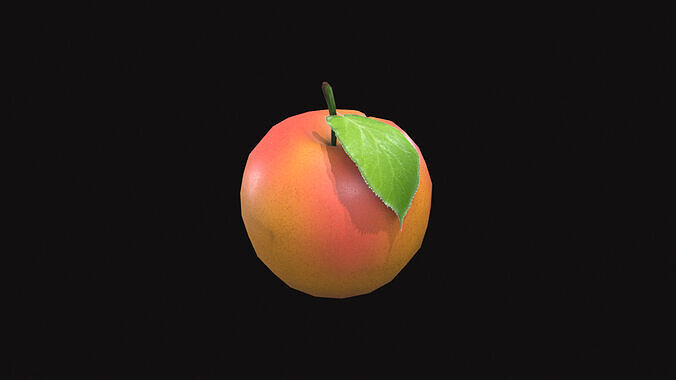 Apricots Low-poly 3D model 6