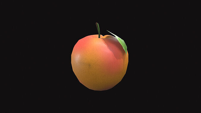 Apricots Low-poly 3D model 3