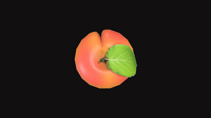 Apricots Low-poly 3D model 4