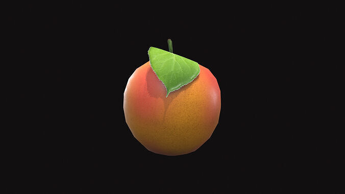 Apricots Low-poly 3D model 5