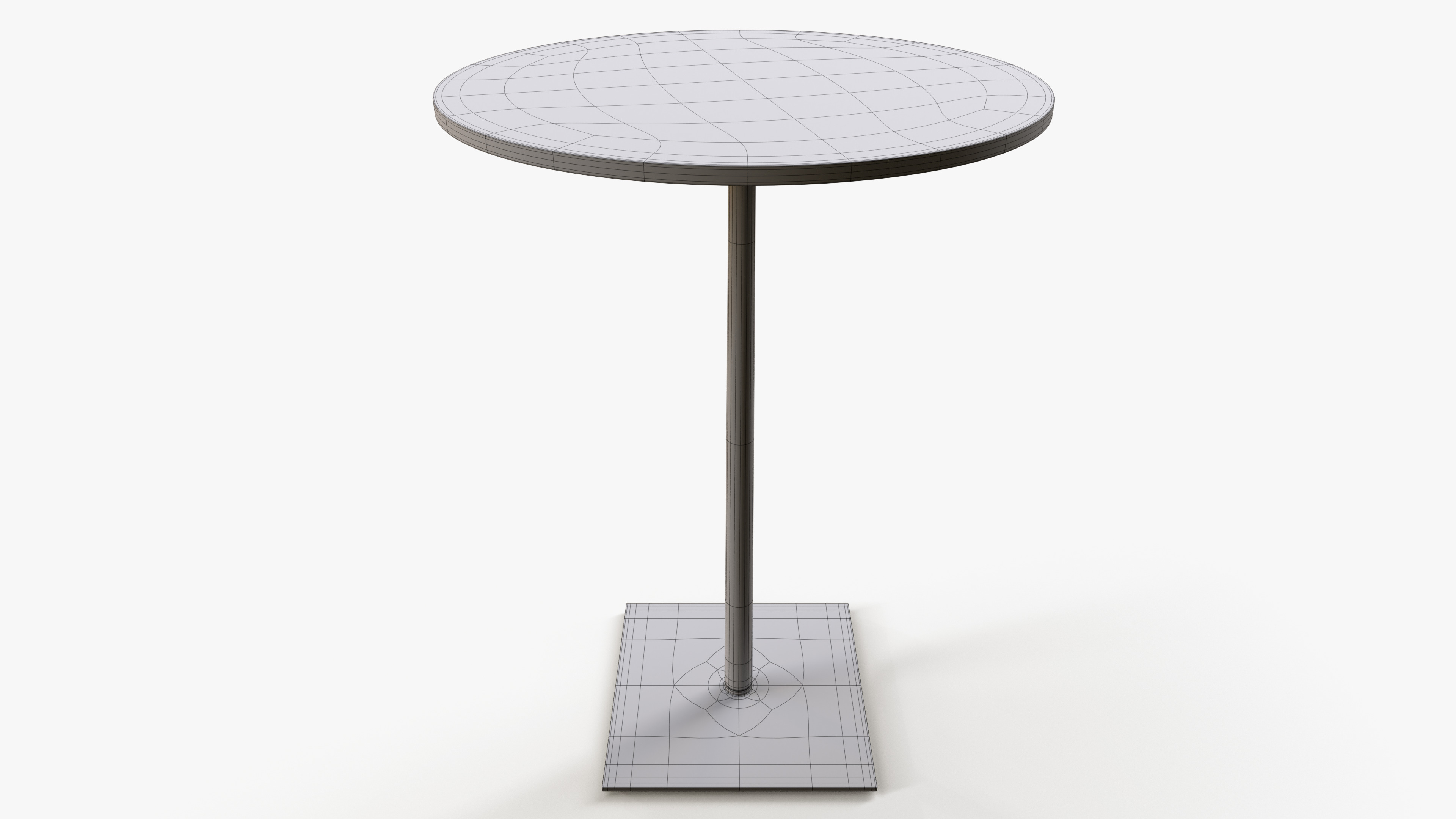 Bar Table Wood Low-poly 3D model_6