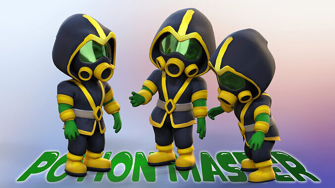 Potion Master Animated Character UNREAL ENGINE Low-poly 3D model