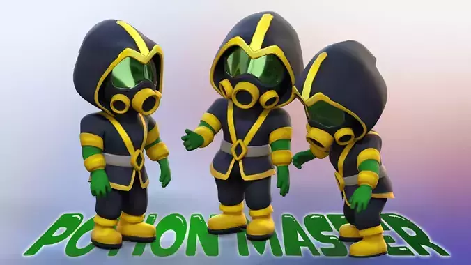 Potion Master Animated Character UNREAL ENGINE Low-poly 3D model
