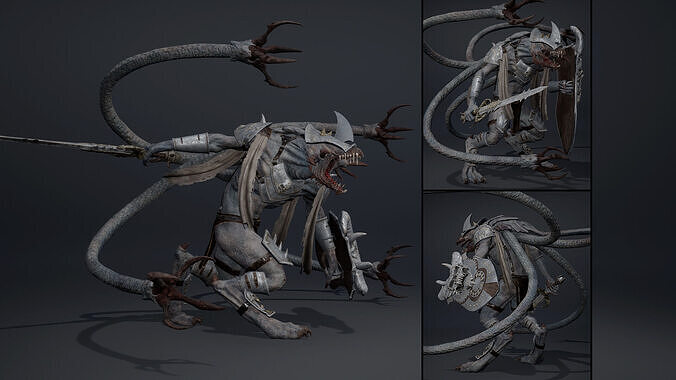Venom Swordman Tentacle Low-poly 3D model
