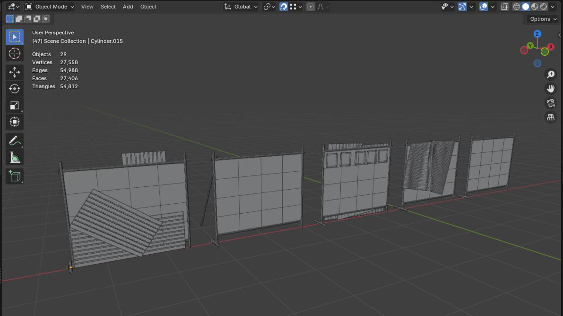 Simple modular pop up wire fence for construction building sites 3D model_6