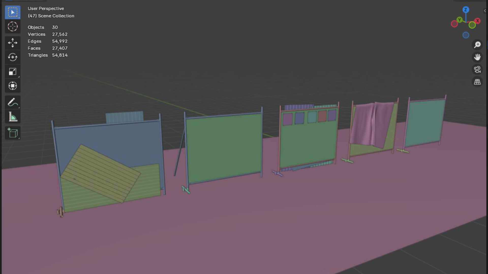 Simple modular pop up wire fence for construction building sites 3D model_4