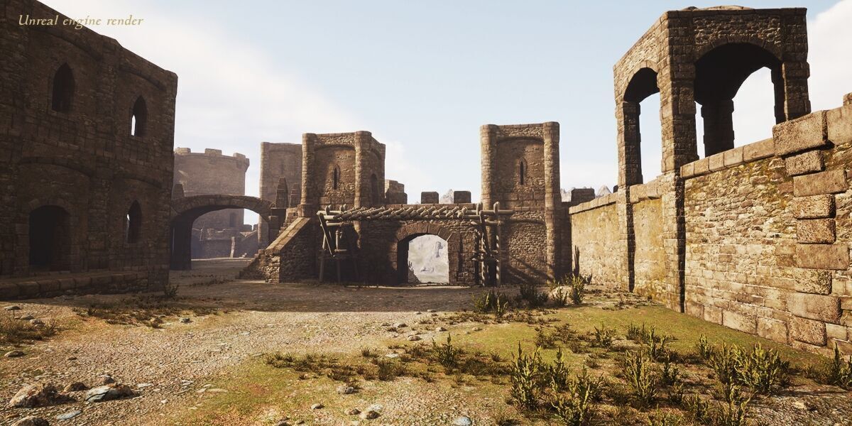 Ancient Fort - Game-ready assets set Low-poly 3D model_20