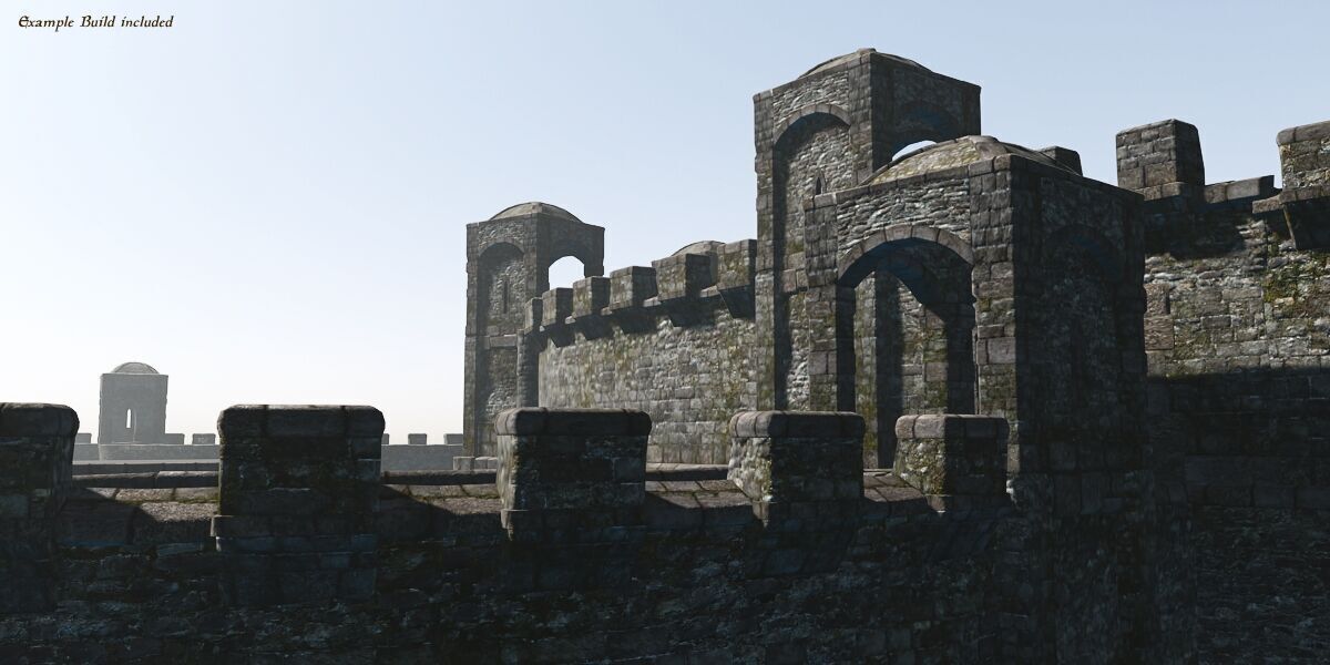 Ancient Fort - Game-ready assets set Low-poly 3D model_10