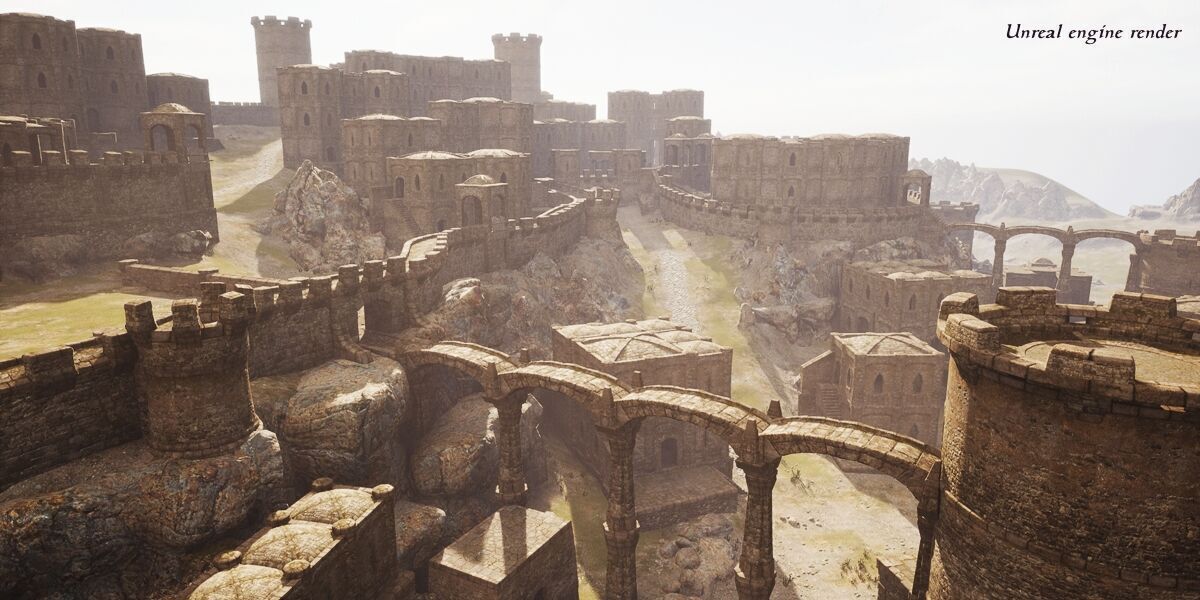 Ancient Fort - Game-ready assets set Low-poly 3D model_12