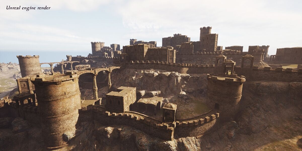 Ancient Fort - Game-ready assets set Low-poly 3D model_11