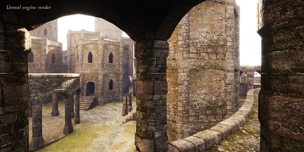 Ancient Fort - Game-ready assets set Low-poly 3D model_16