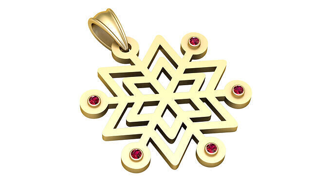 Snowflake Pendant 3D print model