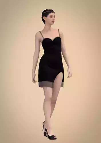 Female Gown Armless  3D model Female Gown Armless  3D model
